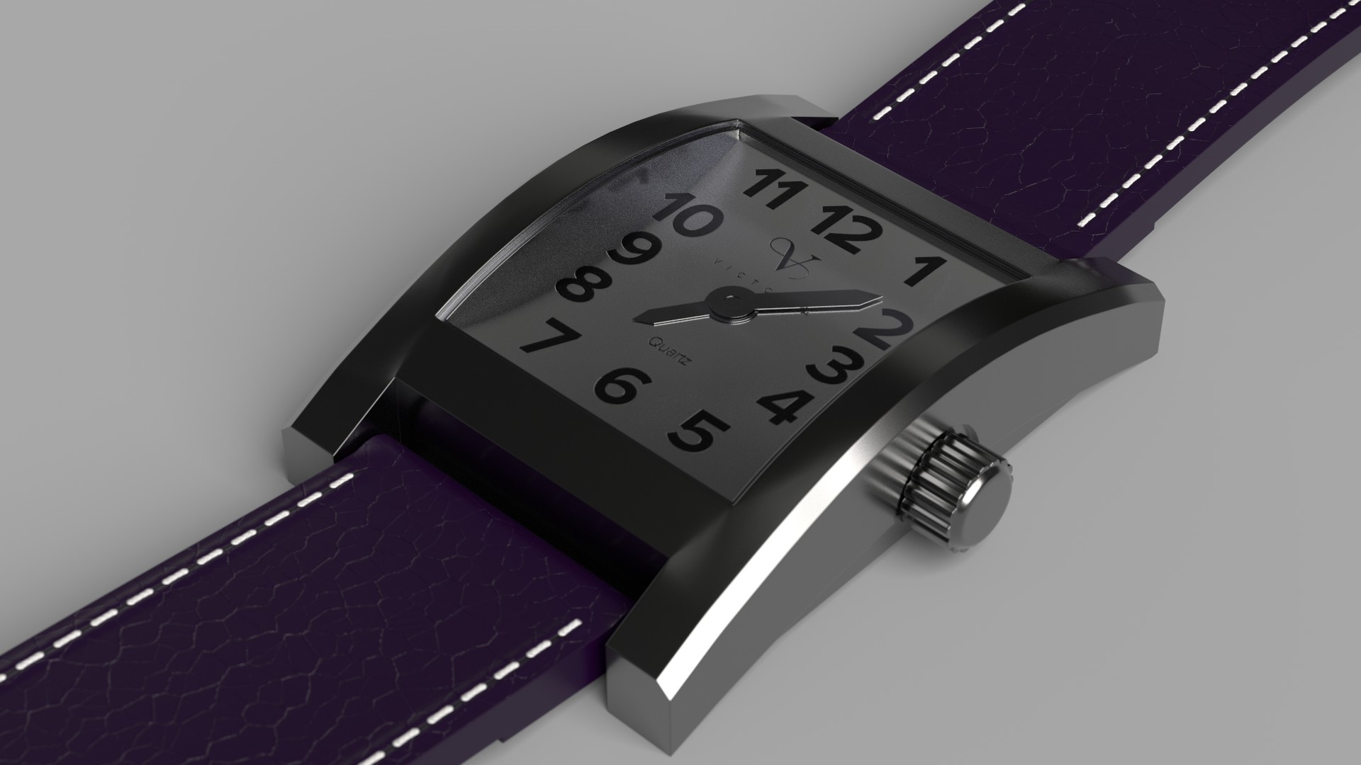 Rendu 3D d'une montre analogique